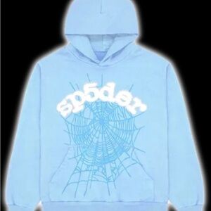 Light Blue Spider Web Hoodie